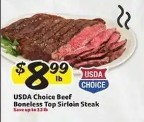 Winn Dixie USDA Choice Beef Boneless Top Sirloin Steak offer