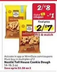 Winn Dixie Nestle Toll House Cookie Dough offer