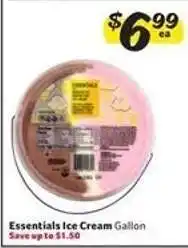 Winn Dixie Essentials Ice Cream offer