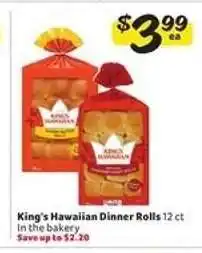 Winn Dixie King's Hawaiian Dinner Rolls offer