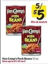 Winn Dixie Van Camp's Pork & Beans offer