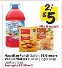 Winn Dixie Hawaiian Punch Gallon, SE Grocers Vanilla Wafers 11 oz or ginger snap cookies 12 oz offer