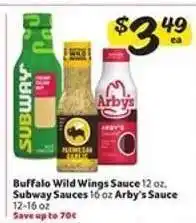 Winn Dixie Buffalo Wild Wings Sauce, Subway Sauces, Arby's Sauce offer