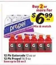 Winn Dixie 12 Pk Gatorade or 12 Pk Propel offer