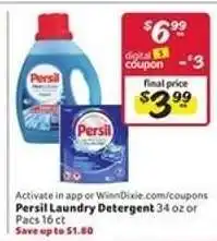 Winn Dixie Persil Laundry Detergent offer