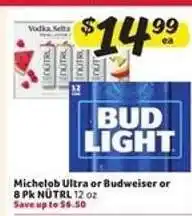 Winn Dixie Michelob Ultra or Budweiser or 8 Pk NÜTRL offer