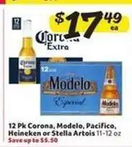 Winn Dixie 12 Pk Corona, Modelo, Pacifico, Heineken or Stella Artois offer