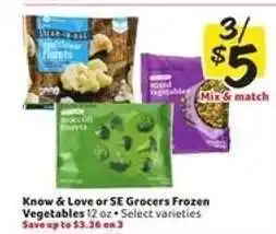 Winn Dixie Know & Love or SE Grocers Frozen Vegetables offer