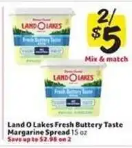 Winn Dixie Land O Lakes Fresh Buttery Taste Margarine Spread offer