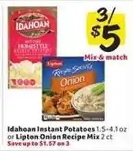 Winn Dixie Idahoan Instant Potatoes or Lipton Onion Recipe Mix offer