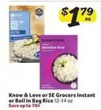 Winn Dixie Know & Love or SE Grocers Instant or Boil In Bag Rice offer