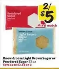 Winn Dixie Know & Love Light Brown Sugar or Powdered Sugar offer