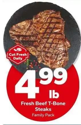 Save a Lot Fresh Beef T-Bone Steaks offer