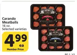 Albertsons Carando Meatballs - 16 oz. Selected varieties offer