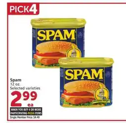 Albertsons Spam - 12 oz. Selected varieties Single Member Price: $4.49 offer