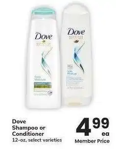 Albertsons Dove Shampoo or Conditioner - 12 - oz, select varieties offer