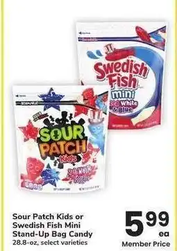 Albertsons Sour Patch Kids or Swedish Fish Mini Stand-Up Bag Candy - 28.8 - oz, select varieties offer