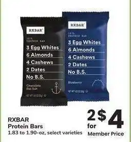Albertsons RXBAR Protein Bars - 1.83 to 1.90 - oz, select varieties offer