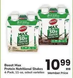 Albertsons Boost Max Protein Nutritional Shakes - 4 - Pack, 11 - oz, select varieties offer