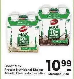 Albertsons Boost Max Protein Nutritional Shakes - 4 - Pack, 11 - oz, select varieties offer