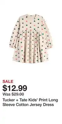 Nordstrom Tucker + Tate Kids' Print Long Sleeve Cotton Jersey Dress offer