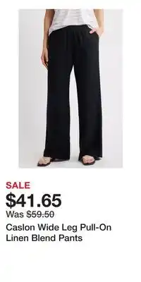 Nordstrom Caslon Wide Leg Pull-On Linen Blend Pants offer