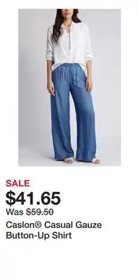 Nordstrom Caslon Casual Gauze Button-Up Shirt offer