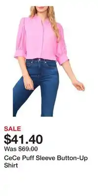 Nordstrom CeCe Puff Sleeve Button-Up Shirt offer