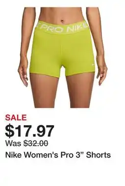 Dick's Sporting Goods Nike Women's Pro 3 Shorts offer