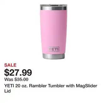 Dick's Sporting Goods YETI 20 oz. Rambler Tumbler with MagSlider Lid offer