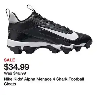 Dick's Sporting Goods Nike Kids' Alpha Menace 4 Shark Football Cleats offer