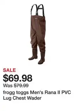 Dick's Sporting Goods frogg toggs Men's Rana II PVC Lug Chest Wader offer