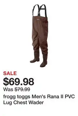 Dick's Sporting Goods frogg toggs Men's Rana II PVC Lug Chest Wader offer