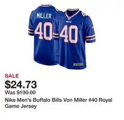 Dick's Sporting Goods Nike Men's Buffalo Bills Von Miller #40 Royal Game Jersey offer