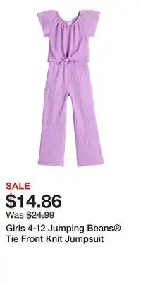 Kohl's Girls 4-12 Jumping Beans Tie Front Knit Jumpsuit offer