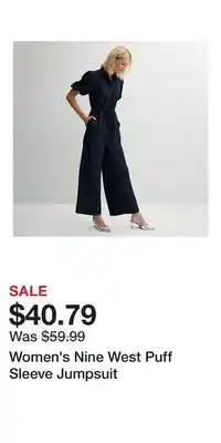Kohl's Women's Nine West Puff Sleeve Jumpsuit offer