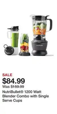 Kohl's NutriBullet 1200 Watt Blender Combo with Single Serve Cups offer