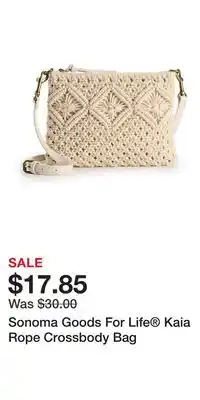 Kohl's Sonoma Goods For Life Kaia Rope Crossbody Bag offer