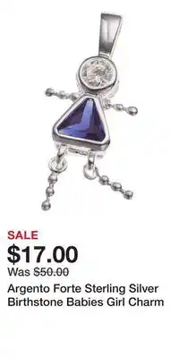 Kohl's Argento Forte Sterling Silver Birthstone Babies Girl Charm offer