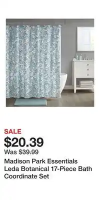 Kohl's Madison Park Essentials Leda Botanical 17-Piece Bath Coordinate Set offer