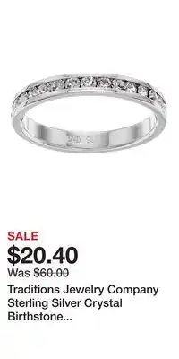 Kohl's Traditions Jewelry Company Sterling Silver Crystal Birthstone Eternity Ring offer