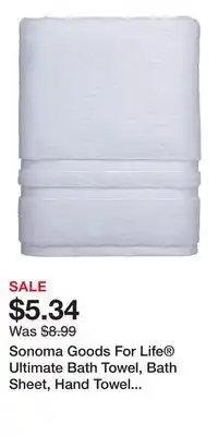 Kohl's Sonoma Goods For Life Ultimate Bath Towel, Bath Sheet, Hand Towel or Washcloth with Hygro Technology offer