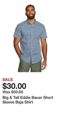 Kohl's Big & Tall Eddie Bauer Short Sleeve Baja Shirt offer