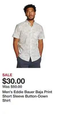 Kohl's Men's Eddie Bauer Baja Print Short Sleeve Button-Down Shirt offer