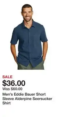 Kohl's Men's Eddie Bauer Short Sleeve Alderpine Seersucker Shirt offer