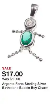 Kohl's Argento Forte Sterling Silver Birthstone Babies Boy Charm offer