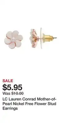 Kohl's LC Lauren Conrad Mother-of-Pearl Nickel Free Flower Stud Earrings offer