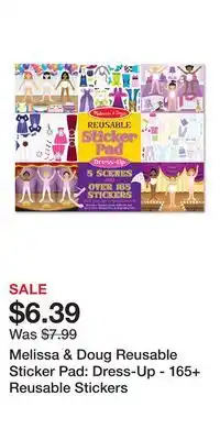 Kohl's Melissa & Doug Reusable Sticker Pad: Dress-Up - 165+ Reusable Stickers offer