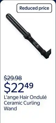 Walmart L'ange Hair Ondulé Ceramic Curling Wand | Salon Hair Styling Wands for Beach Waves offer