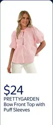Walmart PRETTYGARDEN Women's Bow Front Top with Puff Sleeves offer